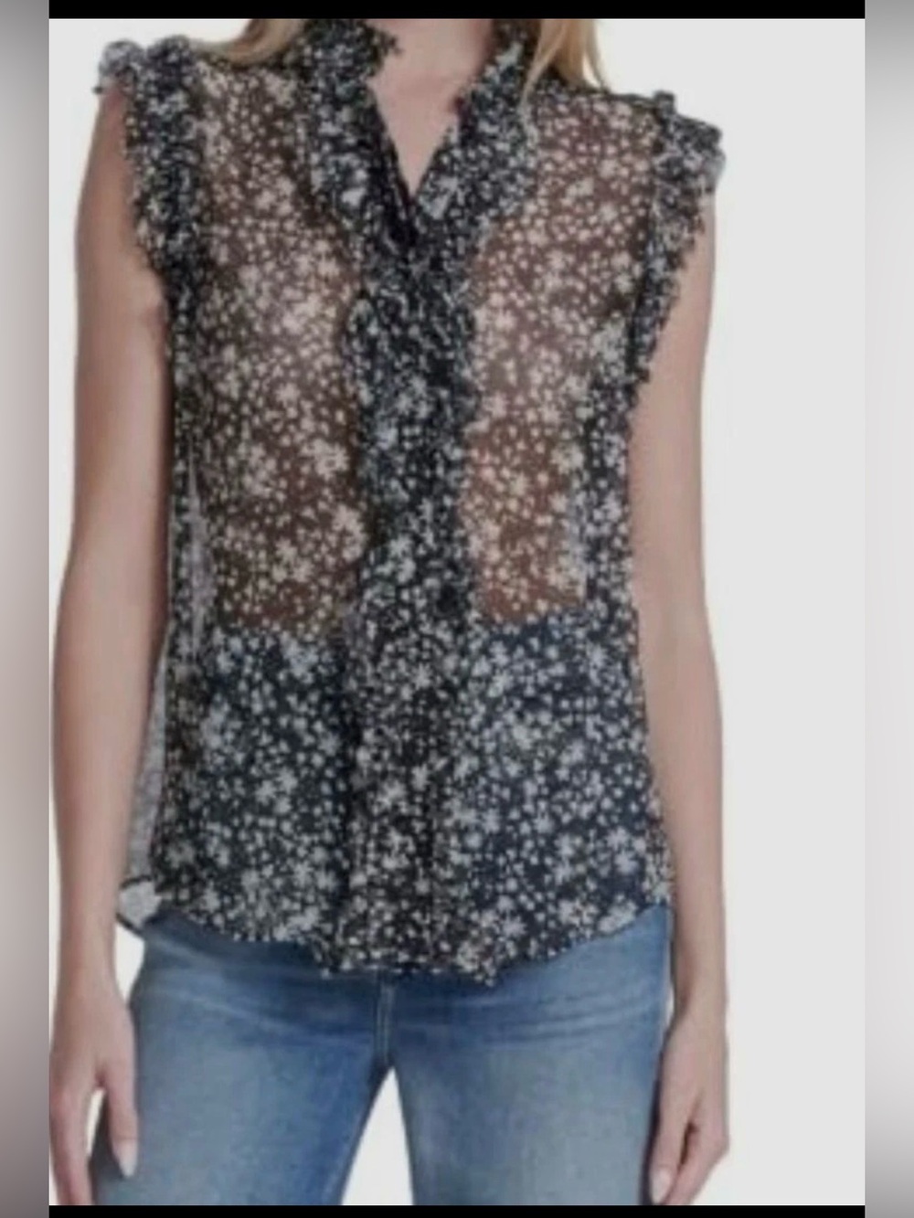 7 for All Mankind 🖤 sheer blouse